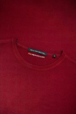 Joe Crew Burgundy Red 7 Joe Crew Burgundy Red -Kleding Winkel crew br detail
