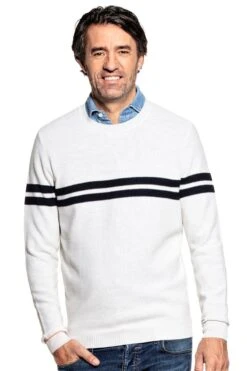 Bee Two Stripes All Over Wool White