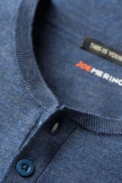 Joe Henley Jeans Blue -Kleding Winkel henley jeans blue hals schuin web