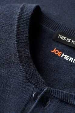 Joe Henley True Navy -Kleding Winkel henley true navy hals schuin web
