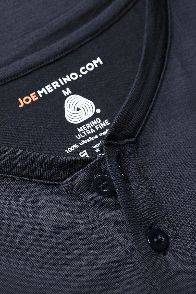 Shirt Henley Short Sleeve Blue Grey 4 Shirt Henley Short Sleeve Blue Grey - Afbeelding 4