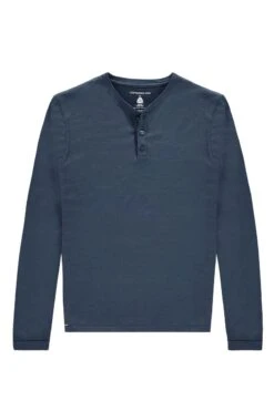 Shirt Henley Long Sleeve Dark Steel -Kleding Winkel henley ls darksteele