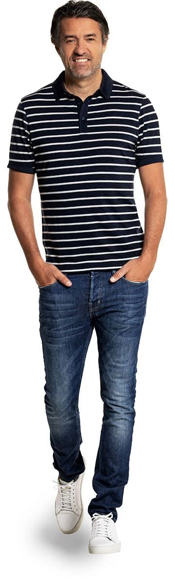Shirt Polo Short Sleeve Big Stripe True Navy 2 Shirt Polo Short Sleeve Big Stripe True Navy - Afbeelding 2