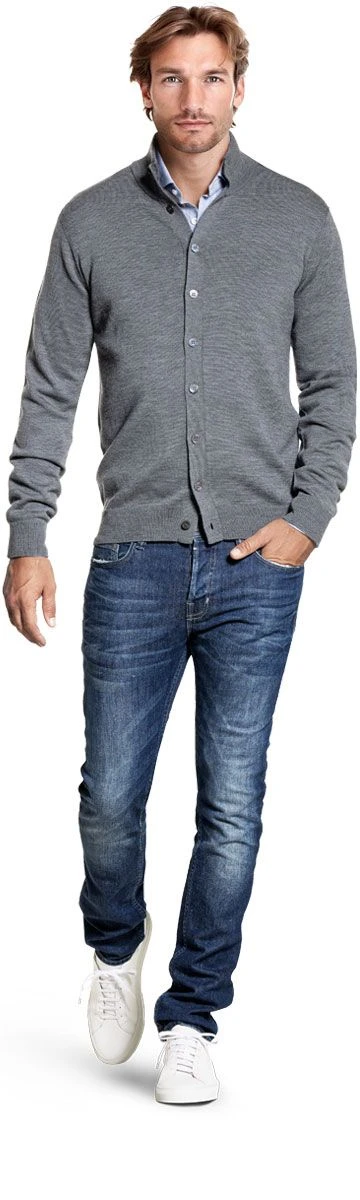 Vest Button 3D Harvard Grey 2 Vest Button 3D Harvard Grey - Afbeelding 2