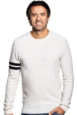 Bee Striped Sleeve Wool White