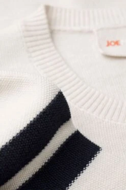 Bee Striped Sleeve Wool White -Kleding Winkel joe bee sleeve woolwhite navy macro 1