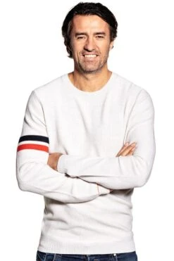 Joe Bee Striped Sleeve Tricolore -Kleding Winkel joe bee stripesleeve orange navy close