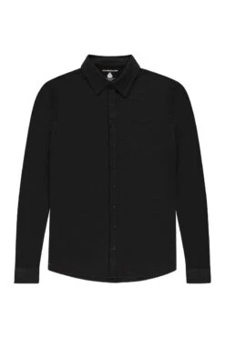 Joe Shirt Button Up Deep Black -Kleding Winkel joe buttonup deepblack exposar