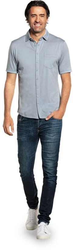 Kleding Winkel -Kleding Winkel joe buttonup short earlysky staand