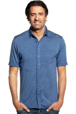 Joe Shirt Button Up Short Sleeve Yacht Blue