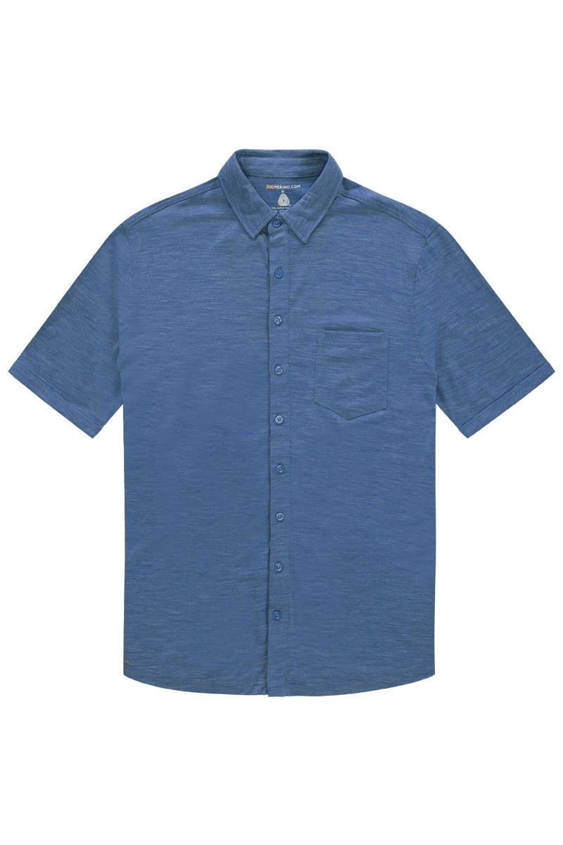 Joe Shirt Button Up Short Sleeve Yacht Blue 3 Joe Shirt Button Up Short Sleeve Yacht Blue - Afbeelding 3