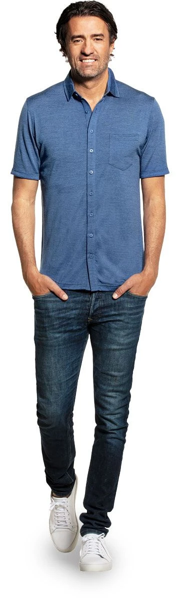 Joe Shirt Button Up Short Sleeve Yacht Blue 2 Joe Shirt Button Up Short Sleeve Yacht Blue - Afbeelding 2