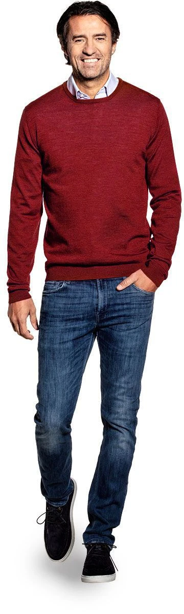 Joe Classic Crew Burgundy Red 2 Joe Classic Crew Burgundy Red - Afbeelding 2