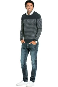 Joe Crew Open Stripe Navy White -Kleding Winkel joe crew stripes true navy wool white 002