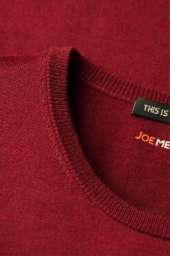 Joe Classic Crew Extra Long Burgundy Red -Kleding Winkel joe extralong classiccrew burgundyred detail