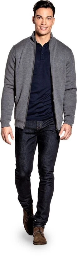 Joe Jacket Extra Long Harvard Grey -Kleding Winkel joe extralong jacket harvardgrey staand