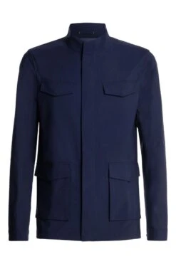 Field Jacket Dark Navy 12 Field Jacket Dark Navy -Kleding Winkel joe fieldjacket navy front 3d