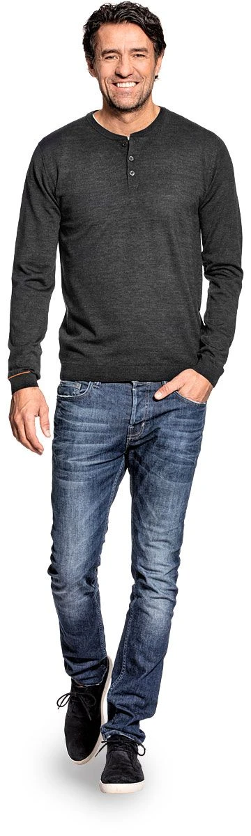 Joe Henley Antracite Grey 2 Joe Henley Antracite Grey - Afbeelding 2