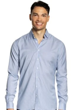 Joe Woven Shirt Extra Long Houndstooth Light Blue