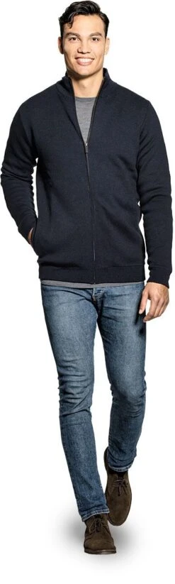 Joe Jacket Extra Long True Navy -Kleding Winkel joe jacket extralong truenavy staand