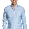 Linen Wool Woven Shirt Sky Blue
