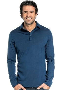 Shirt Polo Long Sleeve Bright Blue