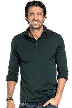 Shirt Polo Long Sleeve Dark Green