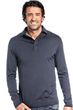 Shirt Polo Long Sleeve Dark Steel