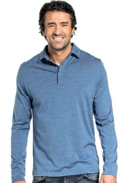 Shirt Polo Long Sleeve Yacht Blue