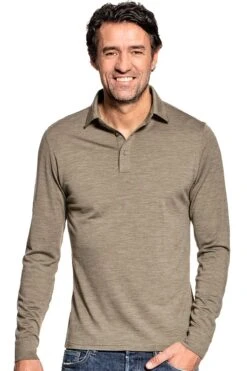 Shirt Polo Long Sleeve Clean Kaki