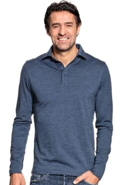Shirt Polo Long Sleeve Coastal Blue