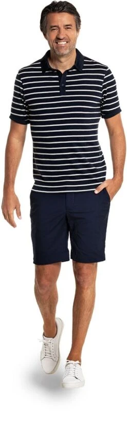 Shirt Polo Short Sleeve Big Stripe True Navy 8 Shirt Polo Short Sleeve Big Stripe True Navy -Kleding Winkel joe poloshortsleeve bigstripetruenavy shorts staand