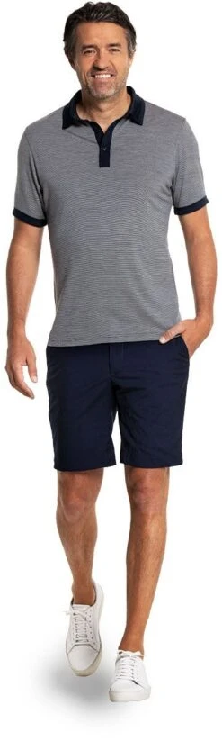 Shirt Polo Short Sleeve Mini Stripe True Navy -Kleding Winkel joe poloshortsleeve ministripetruenavy shorts staand