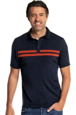 Shirt Polo Short Sleeve Signature Stripe True Navy