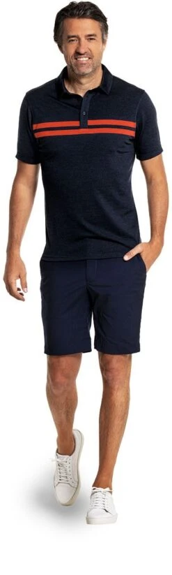 Shirt Polo Short Sleeve Signature Stripe True Navy -Kleding Winkel joe poloshortsleeve signaturestripetruenavy shorts staand