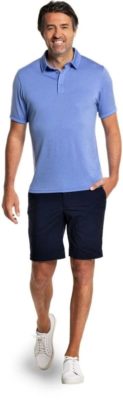 Shirt Polo Short Sleeve Valencia Blue -Kleding Winkel joe poloshortsleeve valenciablue shorts staand
