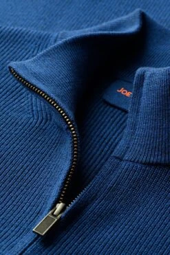 Joe Ribzip New Navy -Kleding Winkel joe rib zip new navy hals web