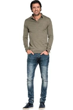 Joe Riva Long Sleeve Clean Kaki -Kleding Winkel joe riva long clean kaki 01