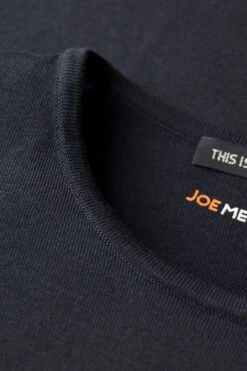 Joe Riva Crew Short Sleeve Blue Grey -Kleding Winkel joe riva round bluegrey detail