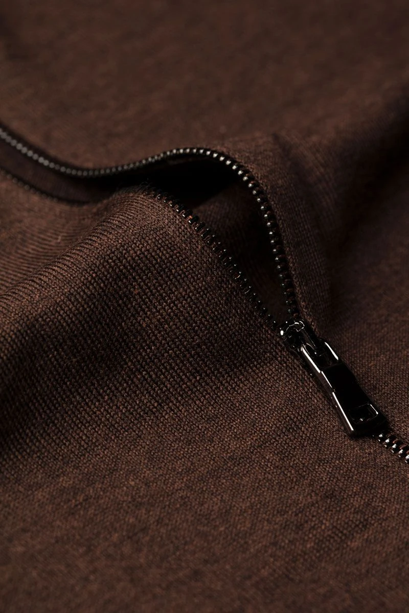 Joe Riva Cardigan Zip Pure Chocolate 3 Joe Riva Cardigan Zip Pure Chocolate - Afbeelding 3
