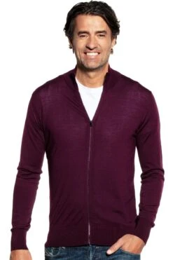 Joe Riva Cardigan Zip Red Cabbage
