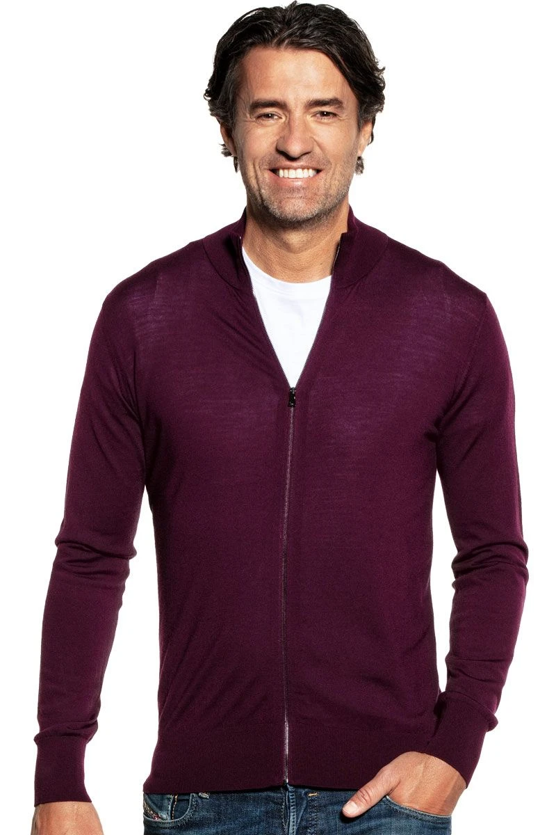 Joe Riva Cardigan Zip Red Cabbage 1 Joe Riva Cardigan Zip Red Cabbage