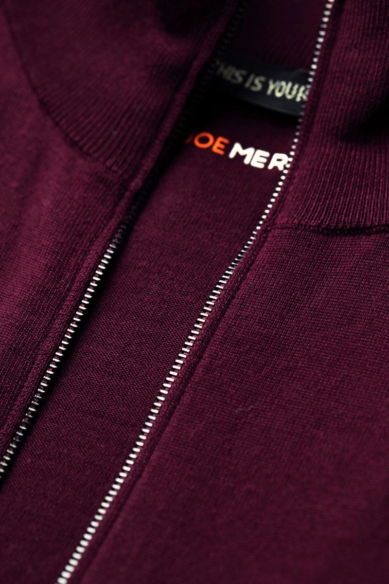 Joe Riva Cardigan Zip Red Cabbage 3 Joe Riva Cardigan Zip Red Cabbage - Afbeelding 3