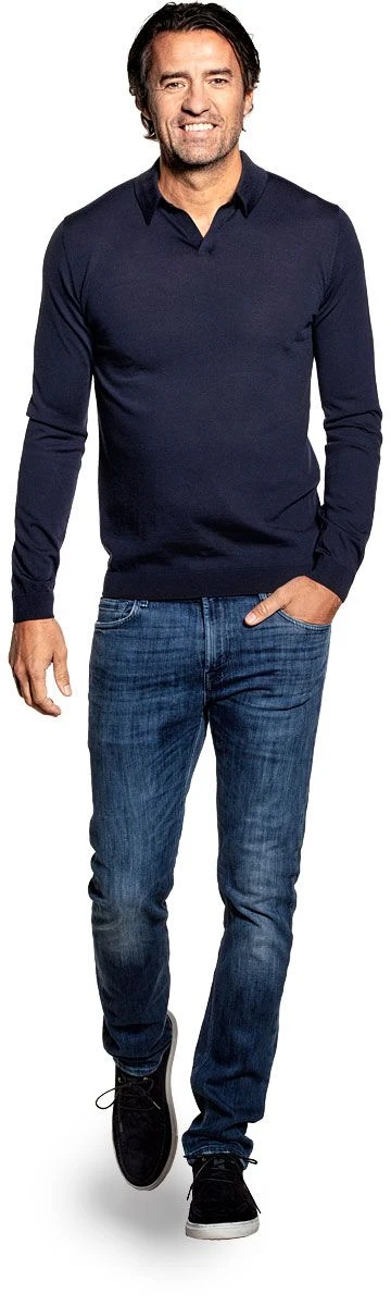 Joe Riva Long Sleeve Navy Blue 2 Joe Riva Long Sleeve Navy Blue - Afbeelding 2