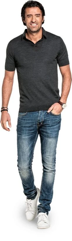 Joe Riva Short Sleeve Antracite Grey -Kleding Winkel joe rivashort antra 2018