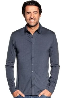 Joe Shirt Button Up Dark Steel