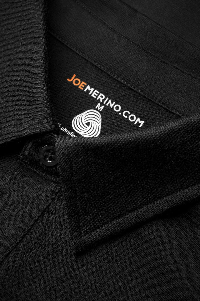 Shirt Polo Long Sleeve Deep Black 3 Shirt Polo Long Sleeve Deep Black - Afbeelding 3