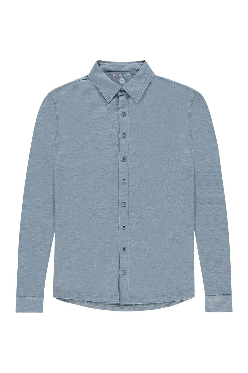 Joe Shirt Button Up Hazy Blue 3 Joe Shirt Button Up Hazy Blue - Afbeelding 3