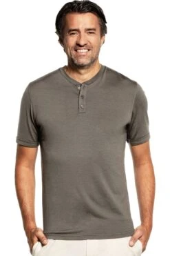 Shirt Henley Short Sleeve Military