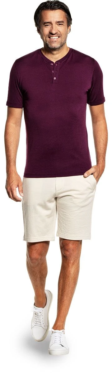 Shirt Henley Short Sleeve Red Cabbage 2 Shirt Henley Short Sleeve Red Cabbage - Afbeelding 2